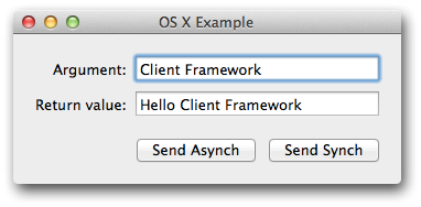 Screenshot of the final client application